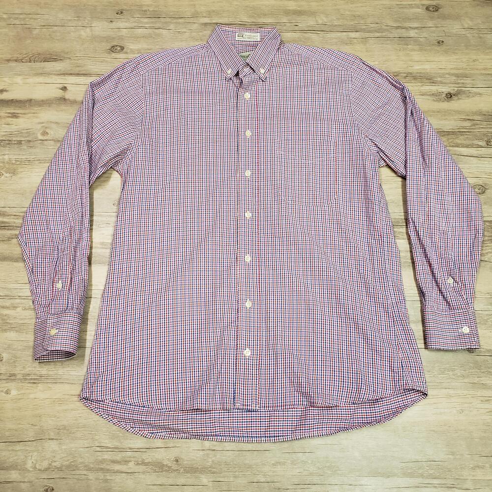 Gitman Bros Shirt Mens M Multicolor Check Long Sleeve Button Down USA Cotton
